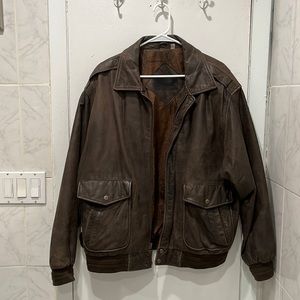 Brown leather jacket